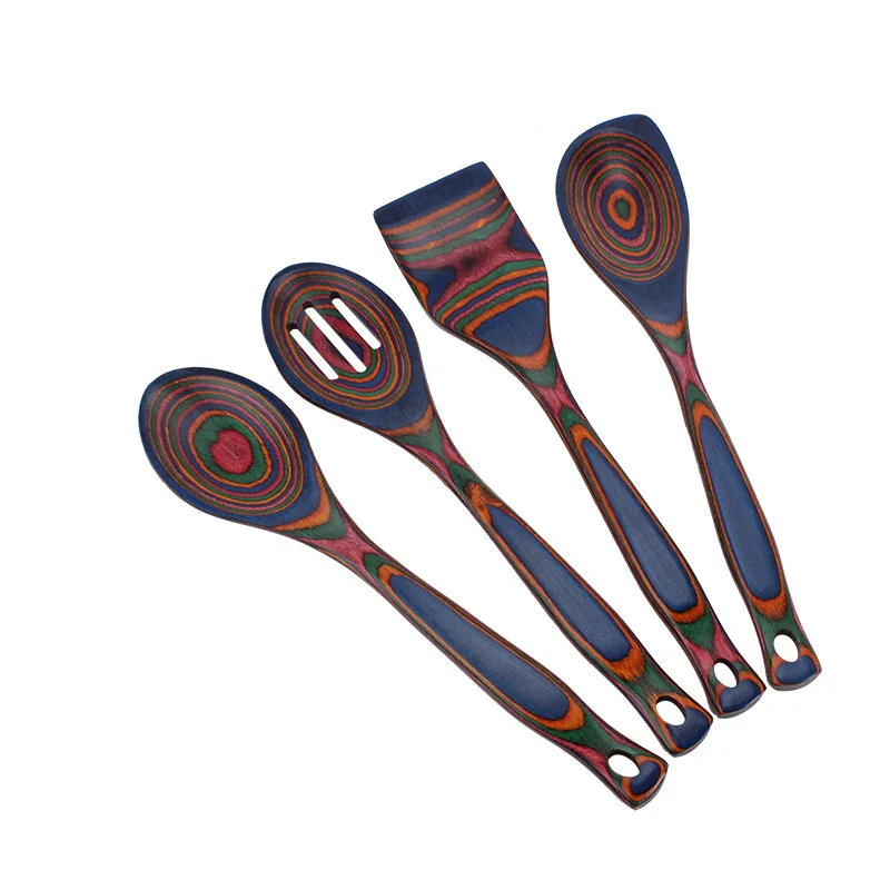 Pakkawood Kitchen Utensil Set for Serving & Cooking, Heat Resistant & Non-Stick Utensils