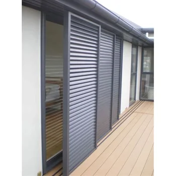 Customized Aluminium Plantation Shutter Fixed Shutter windows Aluminum Vertical Louver Sliding Shutter Doors