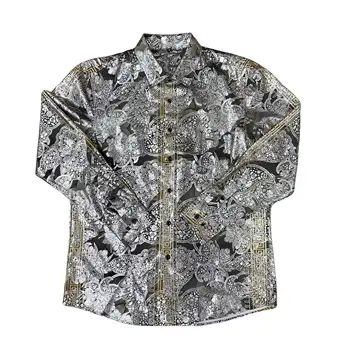 OEM ODM 2024 New High Quality Digital Printing Stamping Process Polyester Spandex Custom Fashion Casual Long Sleeve Mens Shirts