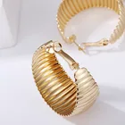 Gold Earrings Fashion Personality Gold Geometric Twist Exaggerated Hip Hop Hoop Earrings