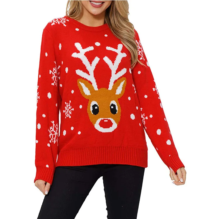 Christmas Sweater,Jacquard Knit Sweater 