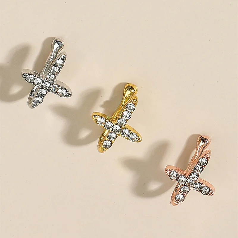 diamond cross nose ring