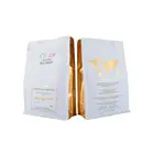 Paper Bag Custom Printed Laminated Wholesale Quad Seal Bottom Pouch Brown Kraft Paper Bag Food