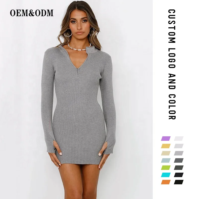 Fyb Hot Sale Short Dress Women Knitted 