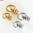 D Ring HIBOS Strap Connector Brass Stud D Ring Leather Metal Rivet With Pull Ring Buckle