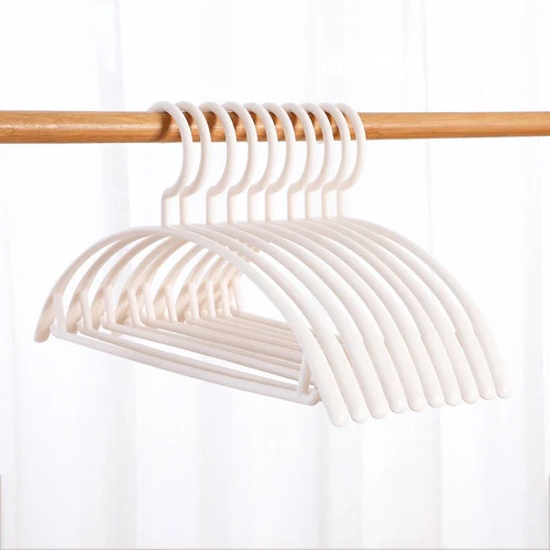 GG34 Solid Traceless Wide Shoulder Hangers Non-slip Clothing Rack Adult Kids Thick Plastic Clothing Hanger