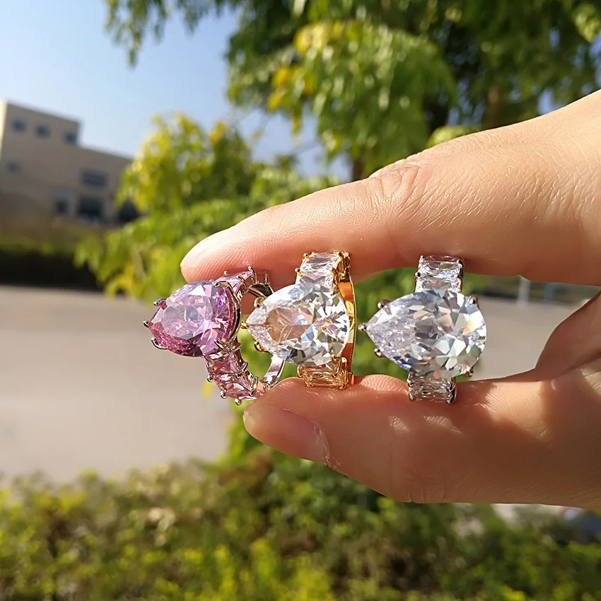 cubic zirconia pink diamond rings