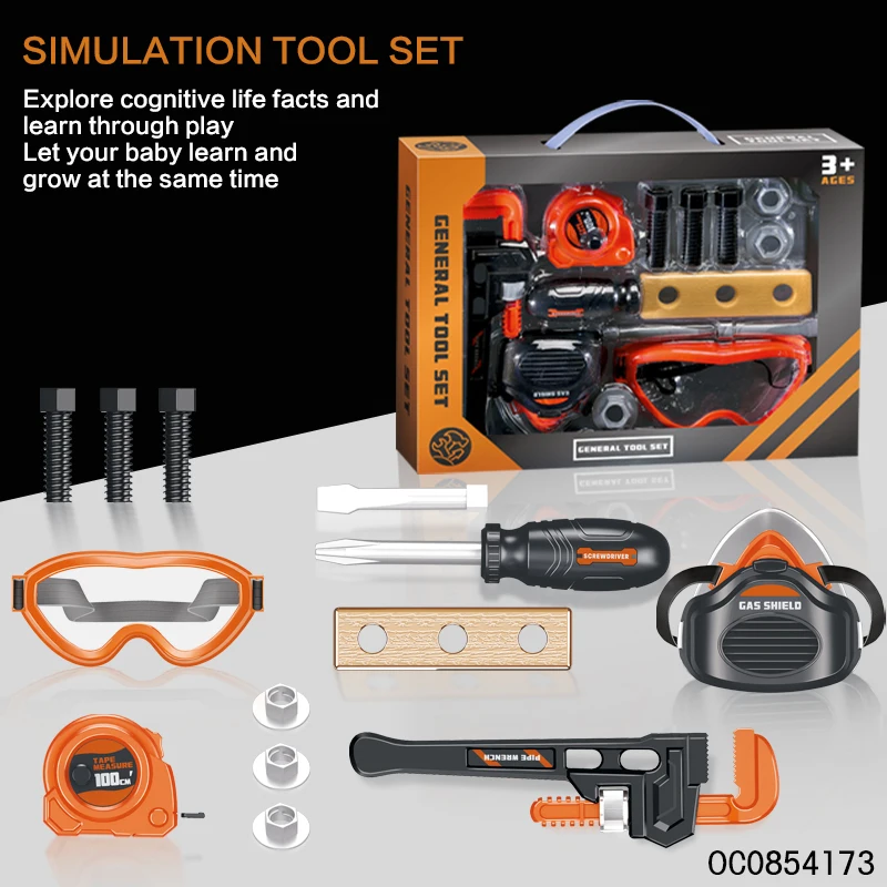 13pcs kids boy pretend play simulation hand tool kit mechanic accessories set workshop role play toys