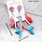 Dangle Earrings Earrings ERS191HP052 Acrylic Mermaid Dangle Earrings Galaxy Shell Rainbow Acrylic Earrings