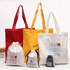 Canvas Canvas OEM ODM Factory Customize Colorfull Shopping Drawstring Canvas Bag