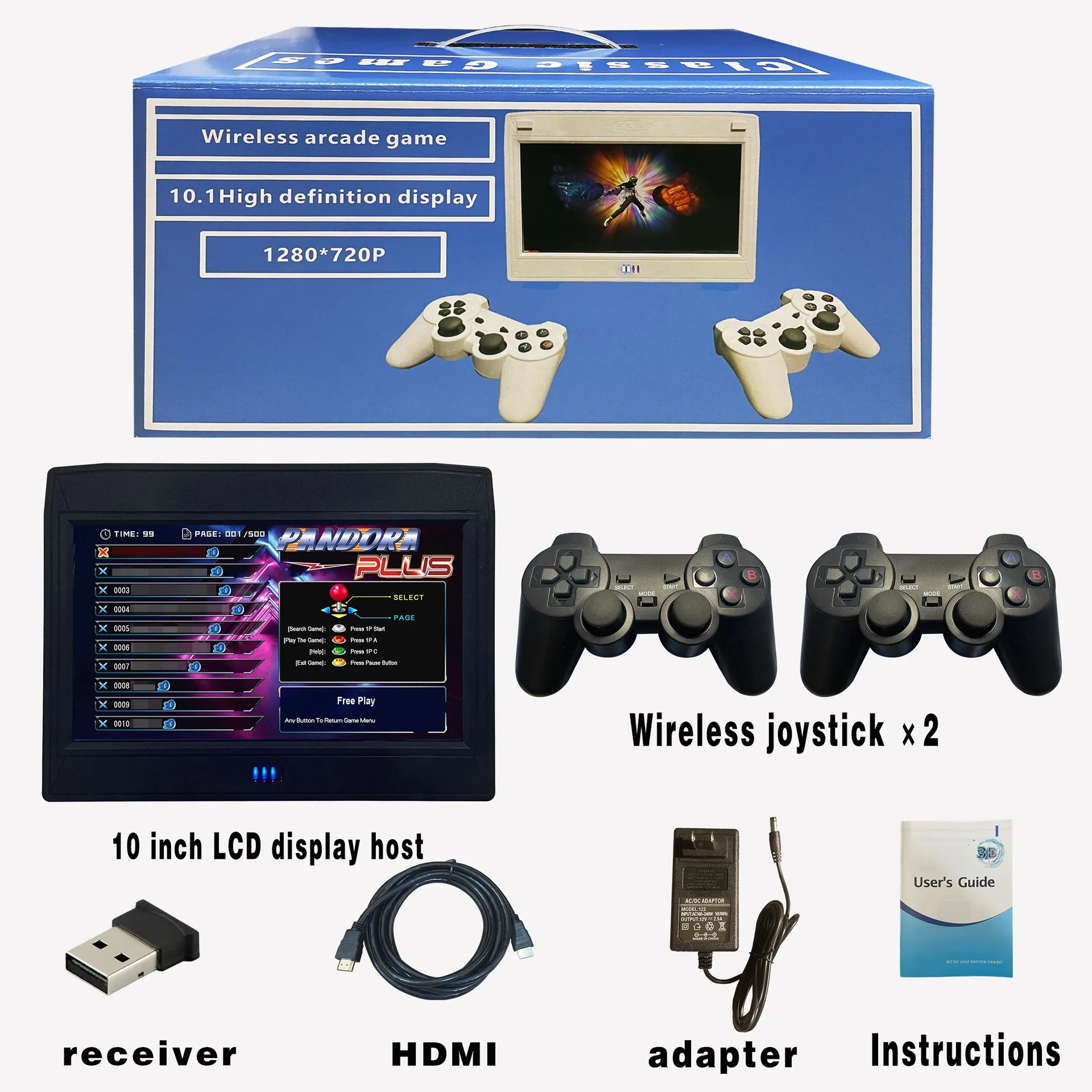 classic game box console 26800 games  10 inch wireless controller video game console