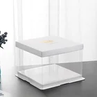 Wedding Party Birthday Luxury Wedding Multi-layer Thickening Transparent Custom Logo Cheese Cake Clear Base Box
