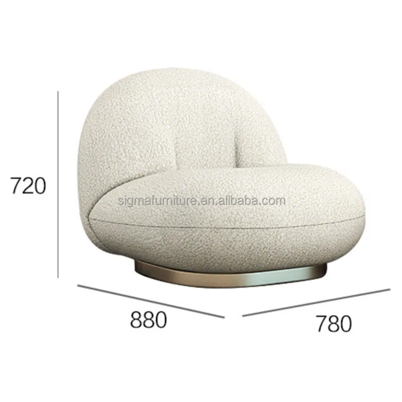 Modern luxury indoor furniture living room lamb wool curved sofa