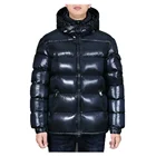 High quality bubble black couple hooded puffer coat men