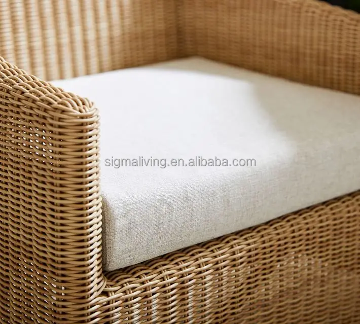 Outdoor resin wicker dining table set furniture all-weather wicker dining armchair