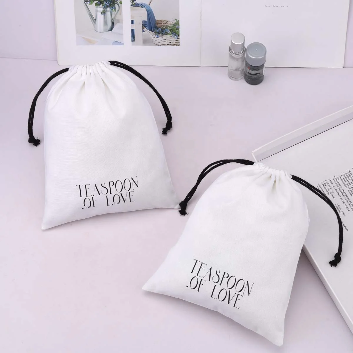Factory Custom Logo Printing Reusable Shoe Hot Clothing Packaging Cotton Linen Drawstring Bag Promotion Muslin Pouch