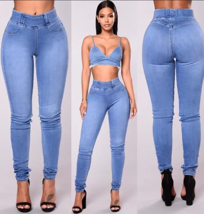 Straight Denim Ladies Pants Woman Jeans 
