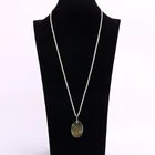 Jade Pendant Jadejade Hot Selling Natural Jade And Feldspar Pattern Pendant Sweater Necklace