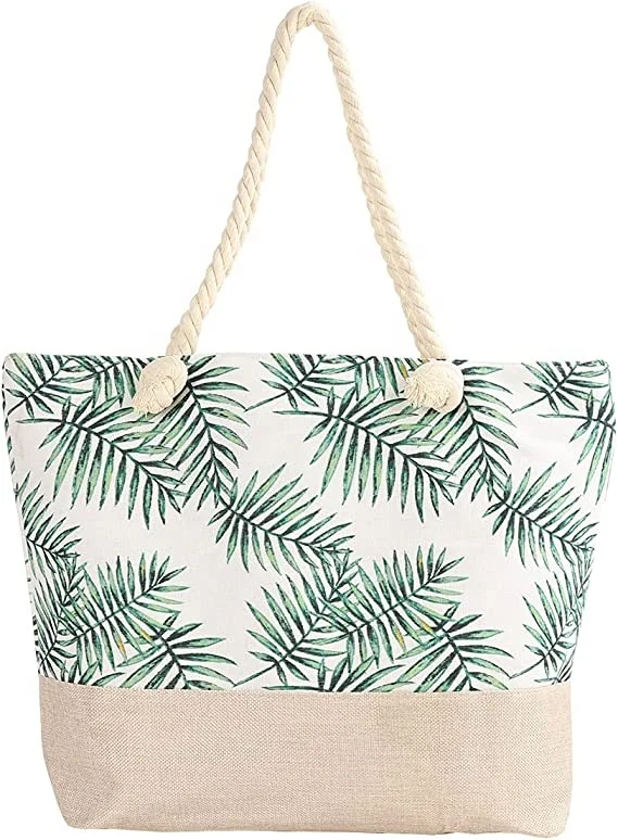 Customized wholesale 2023 Summer Fashion Beach Bag woman Shoulder Bag Canvas printing Tote Bag