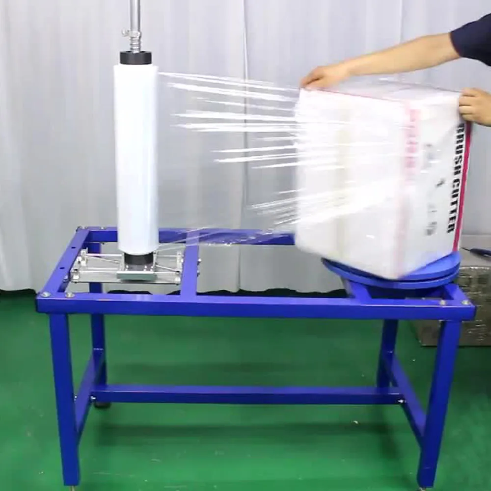 Semi-automatic Stretch Film Wrapping Machine Plastic Film Roll Dispenser  For Carton Packing - Buy Carton Wrapping Machine/stretch Film Manual Pallet  Wrapper/pallet Wrapping Machine,Hand Pallet Stretch Wrapping Machine Film  Wrapper For Food Packaging,Manual