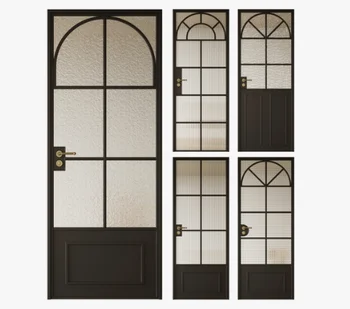 ALUFRONT Modern Soundproof Unbreakable French Patio Doors Grill Design Apartment Exterior Glass Doors