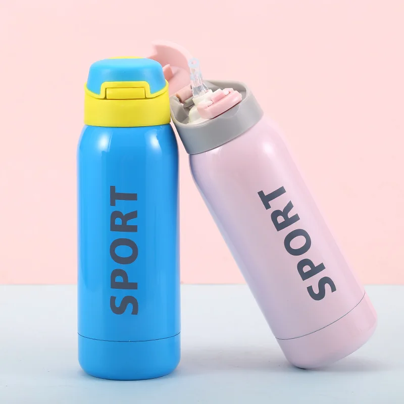 Promotional 350Ml Stainless Steel Sport Water Bottle Double Wall Insulated Tumbler With the Straw Suitable for Kid
