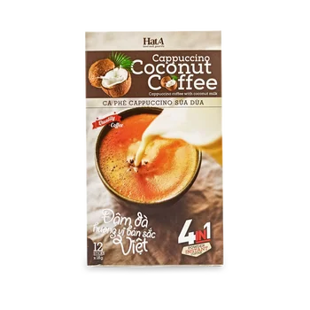 COCONUT CAPPUCCINO Vietnamese instant coffee 4 in 1 (HatA Cafe) Net Weight: 216 gram