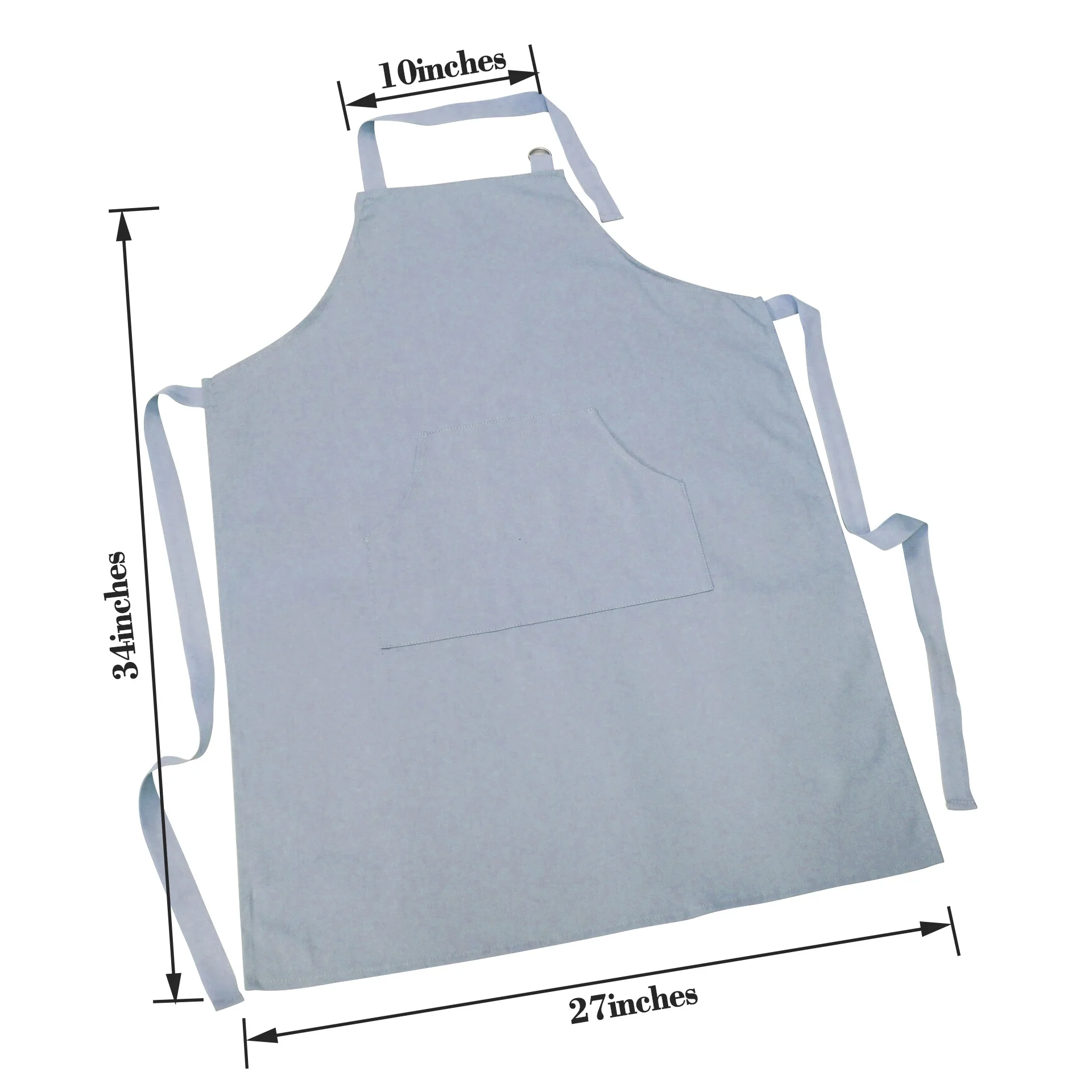 Unisex sleeveless blue pocket work kitchen cotton apron custom color size adult waterproof plain apron