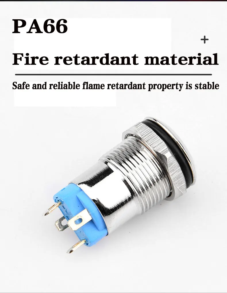 HS12H-10E/J/H/12V-24V/R Round 1NO momentary button switch 12 mm metal IP67 Stainless steel LED switch Waterproof