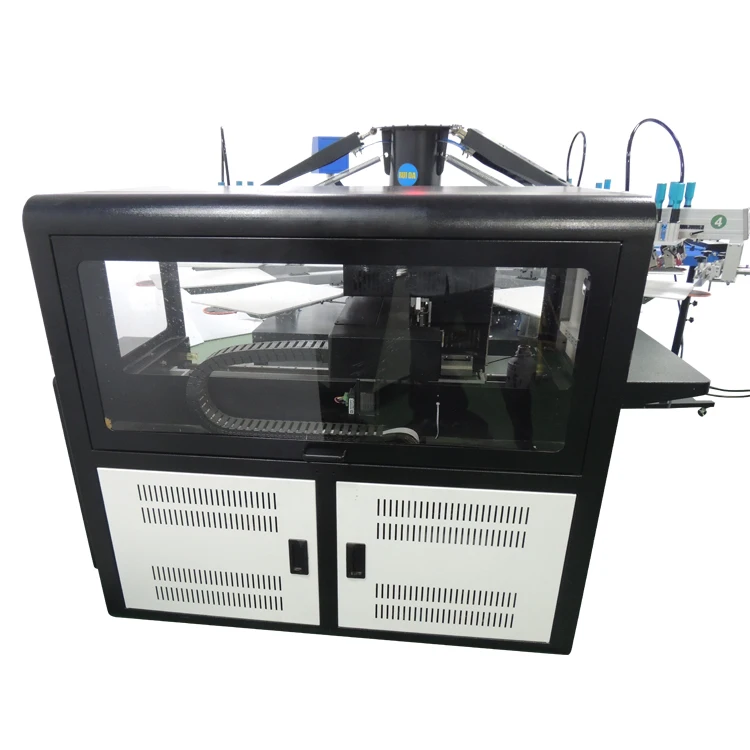 product 4 color 12 station hybrid digital automatic t shirt silk screen printer with 4pcs auto ir flash dryer with sensor-4