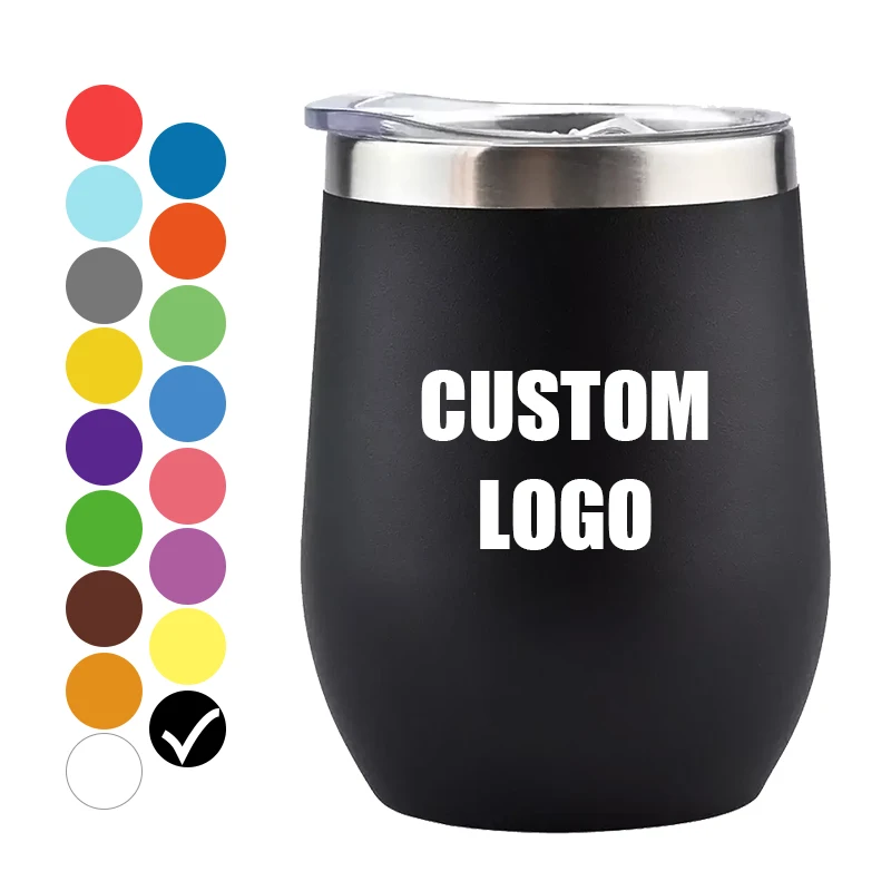 Double Wall Customized Logo Wholesale Travel Wine  Egg Shape Cup Stainless Steel Tumbler Vacuum Insulated Travel Coffee Mugs