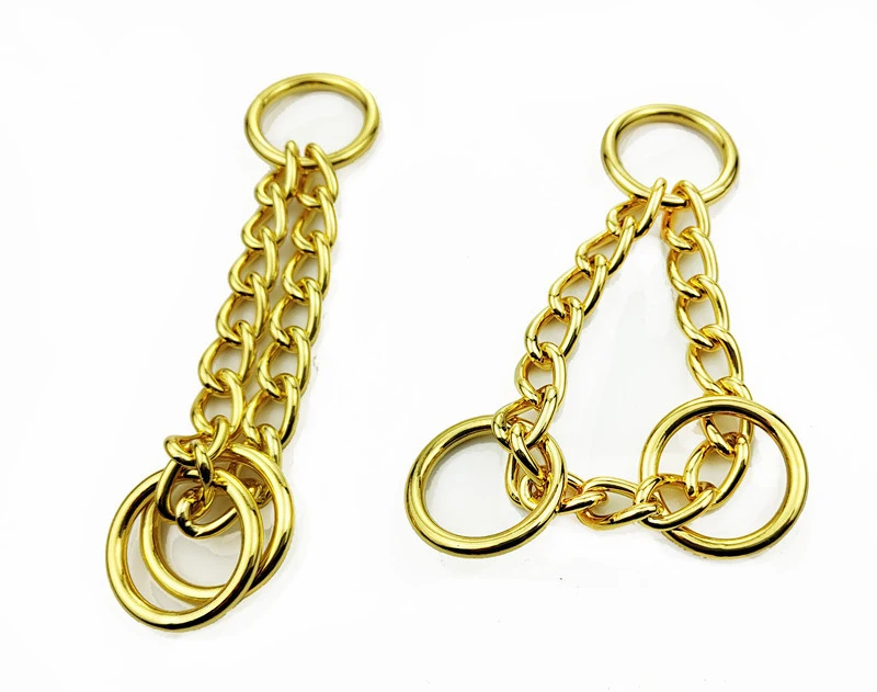 3MM Width Colorful Stainless Steel Triangle Button Dog Chain Stainless Steel Dog Leash Rose Gold Dog Collar