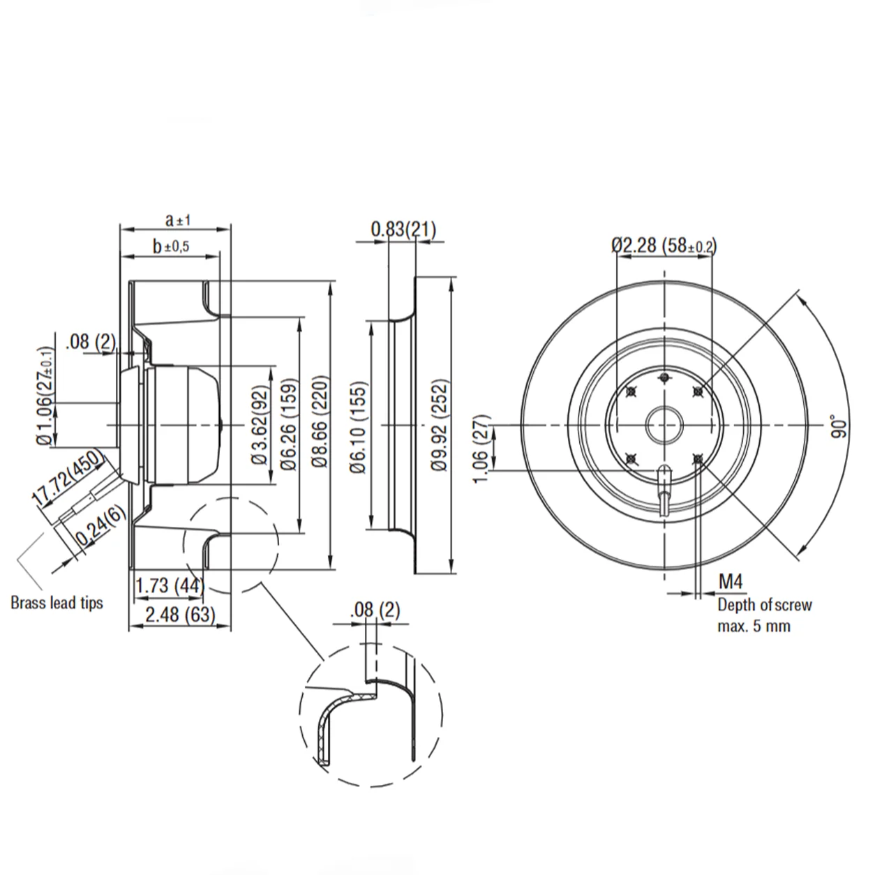 Centrifugal Blower, AC220/230V, 50/60Hz, 22CM, 22071 - detail 12