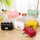Cheap Handbags Wholesale Cheap White Pvc Jelly Pearl Handle Metal Chain Small Wallet And Handbags