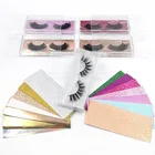 Yellow Eyelashes Hot Stamping Logo Purple Yellow White Leather Paper False Eyelashes Packaging Box