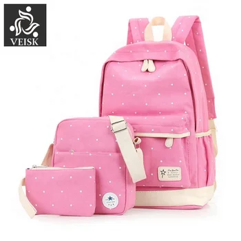 Fashion Dots Women Backpack High Quality Canvas Backpacks For Teenage Girls School Backpack School Bags Mochila Infantil