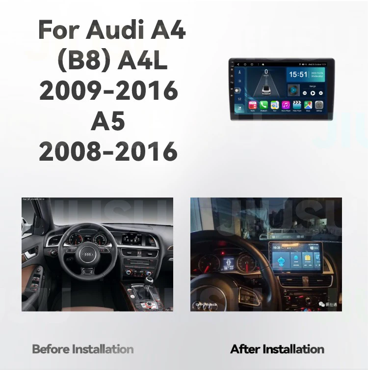 This is Android Car Radio Stereo Carplay Multimedia Player Before installation and after installation