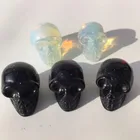 Quartz Hand Carved Natural Healing Quartz Chakra Energy Crystal Skulled Statue Shaped Gemstones