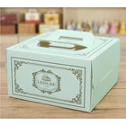 Box Custom Printing Logo Cake Box With Handle Wedding Packaging Box