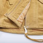 Yellow Korean Coat Korean Fashion Custom Made Yellow Cotton Cord Corduroy Jacket Women Oversized Hooded Trench Coat