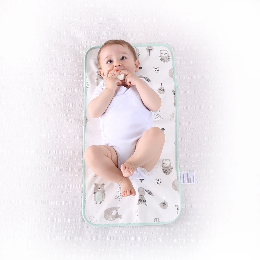 Baby Cartoon Changing Mat Portable and Fold Washable Infants Waterproof Pad 