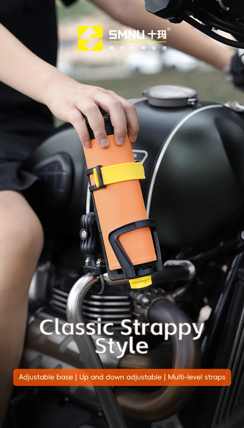 product smnu aluminum alloy bike motorcycle water bottle holder with 60 78mm cup mount cycling accessories-2