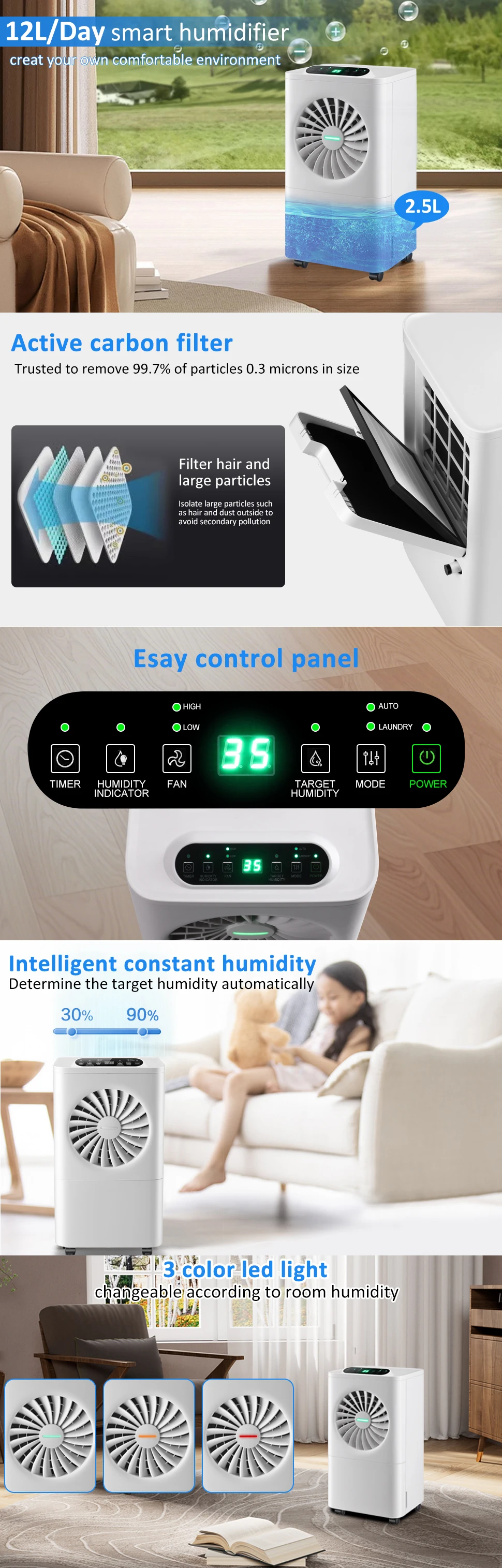Air Purifier, 12L/Day, Electric - detail 2