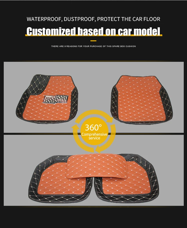 3D Universal Factory direct sale car mat hand sew leather car floor mat