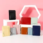 Leather Wallet Fashion Leather Wristlet Wallet Custom Logo Keychain Credit Card Holder