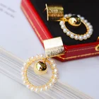 Gold Earrings Earrings Ins Personality Fashion 14K Gold Natural Freshwater Pearl Earrings