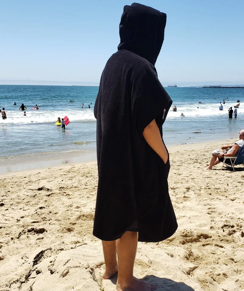 Adult Hooded beach poncho towel XXL Swimming robe for men