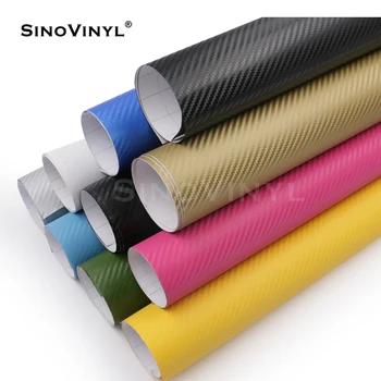 SINOVINYL High Cost-performance 3D Carbon Fiber Vinyl For Vehicle Wrap Matte Colorful Vinyl For Car Body PVC Film