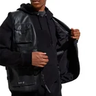 Leather Vest Mens Utility Vest Wholesale Custom Logo High Quality Man Leather Black Utility Vest With Pockets