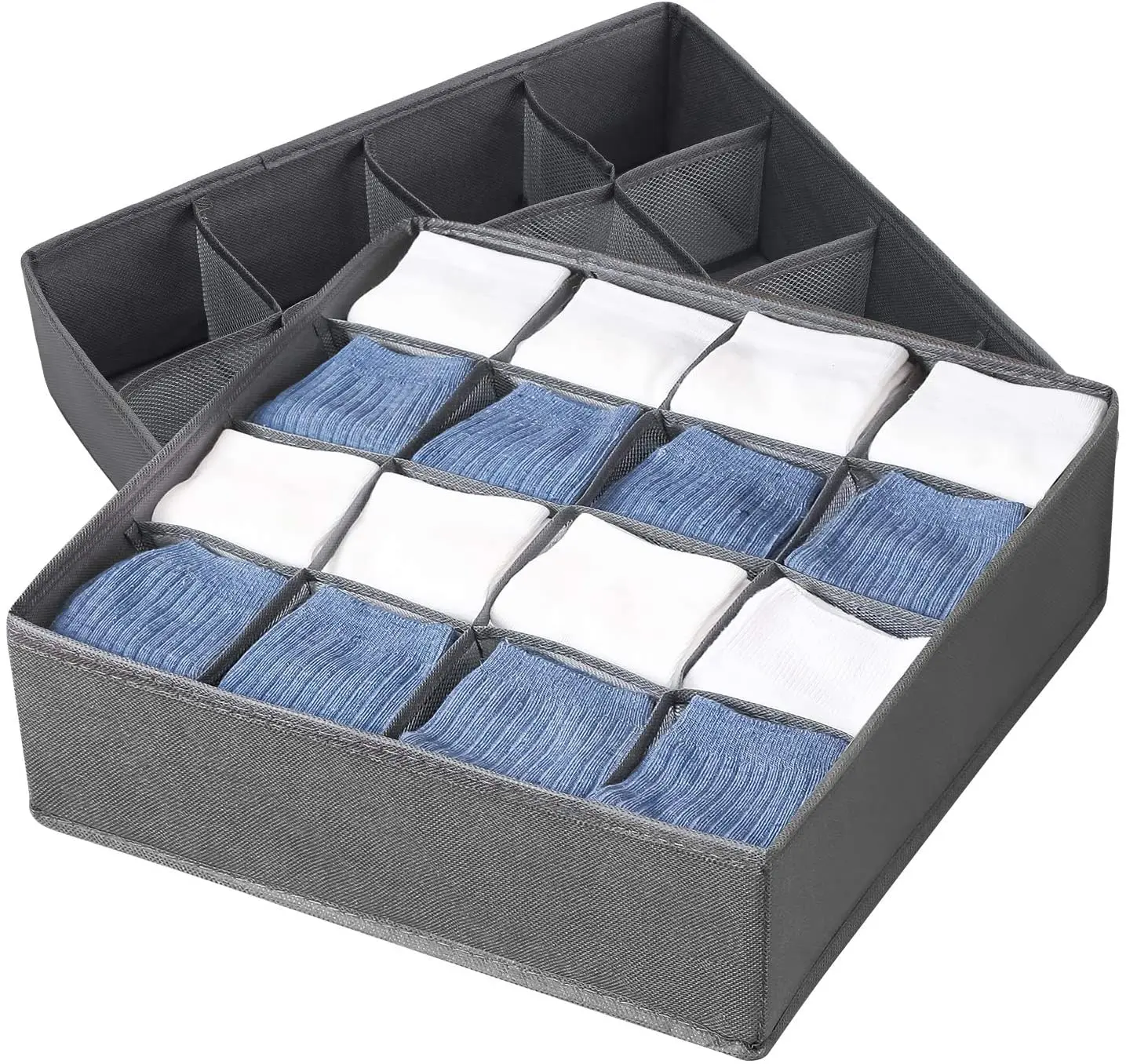 16Cells 2 Pack Underwear Organizer Collapsible Storage Divider For Dresser Drawers  Sock Organizer